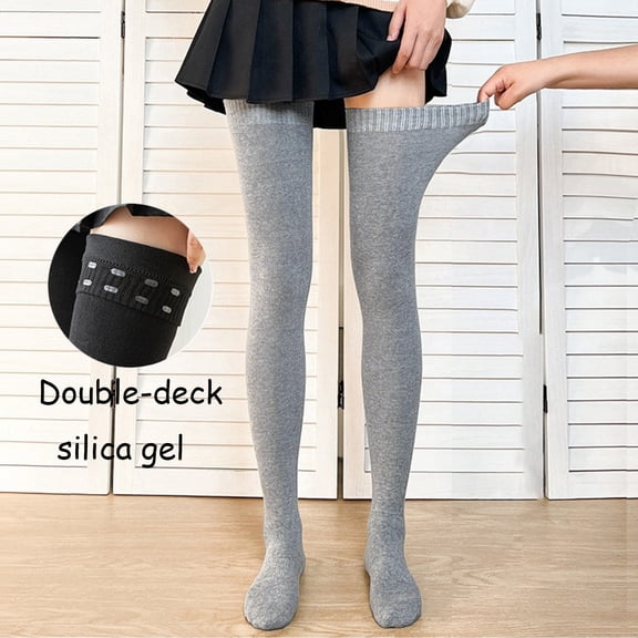 Hauaitttt Womens High Socks Opaque Thigh High Stockings Thigts Hosiery with Silicone High Jasmine Christmas Stocking Fishtail Stocking Compression Stockings Women Classic Stocking Stocking Bulk