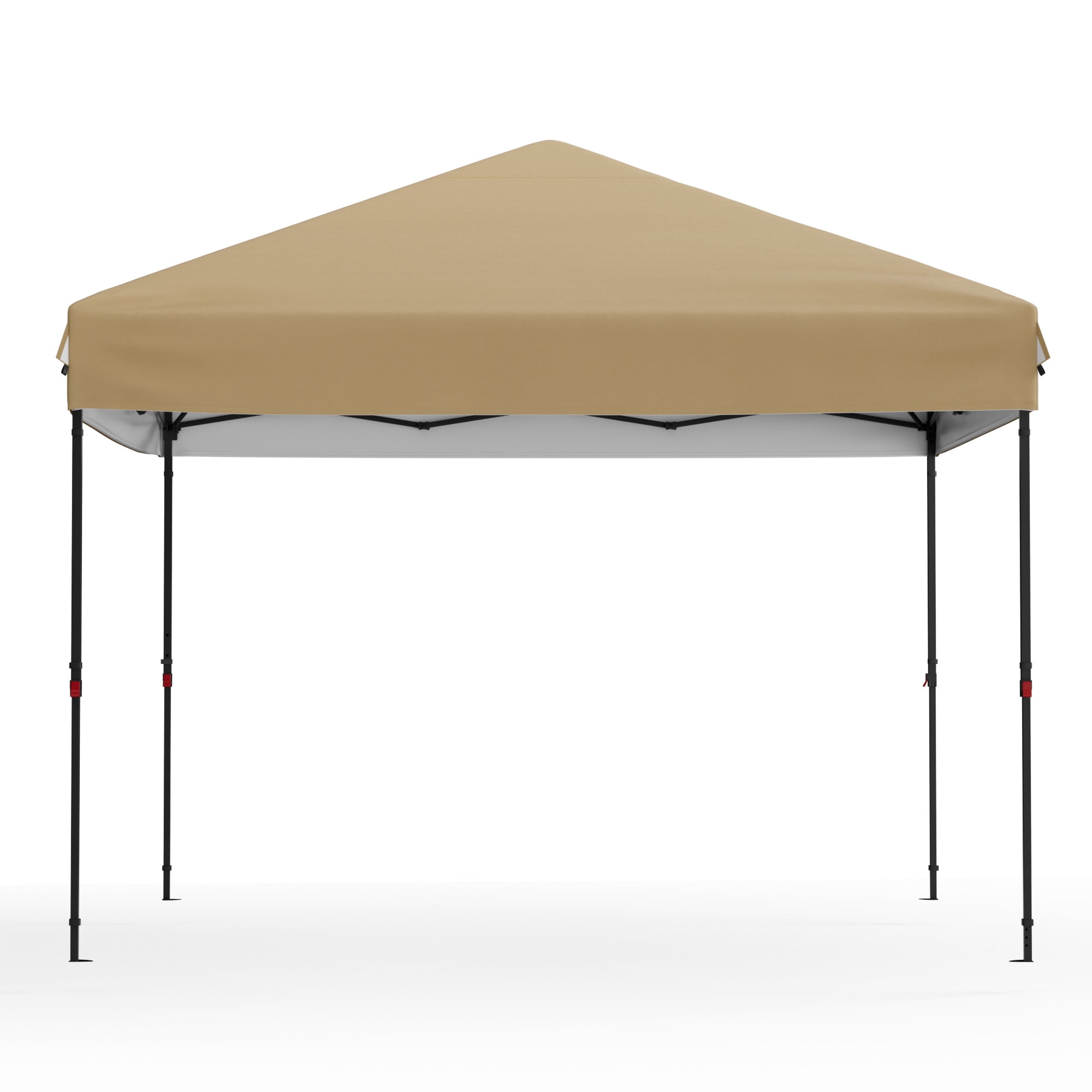 Heavy Duty Pop Up Canopy Tent 10x10 FT – Waterproof & UV-Resistant Outdoor Shelter – 1 Sidewall – Folding 210D Silver Coated Oxford – Easy Setup for Camping, Picnics, Beach, Events – Khaki
