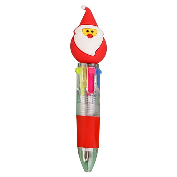 LHWEN Christmas Cartoon Pens 4 Color Ballpoint Pen Snowman Santa 8ML Quick-Drying Ink Non-Refillable Writing Color Pen Student Gift Perfect for Christmas Birthday Mother's Day Easter Valentine's