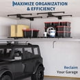 thumbnail image 3 of 4x4 Ft Overhead Garage Storage Lift Rack 300 lb Ceiling Mounted Crank Hoist System with Safety Lock for Garage and Attic Storage, 3 of 7
