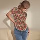 thumbnail image 3 of Fotbe Red Houses Body de Mujer con Cuello Redondo y Mangas Cortas, Sin Mangas Ajustado, Suave, Cómodo y Básico-Small, 3 of 7