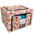 thumbnail image 1 of EREHome Valentines hearts Storage Bag Clear Window Storage Bins Boxes Large Capacity Foldable Stackable Organizer With Steel Metal Frame For Bedding,Clothes,Closets, Bedrooms, 1 of 3