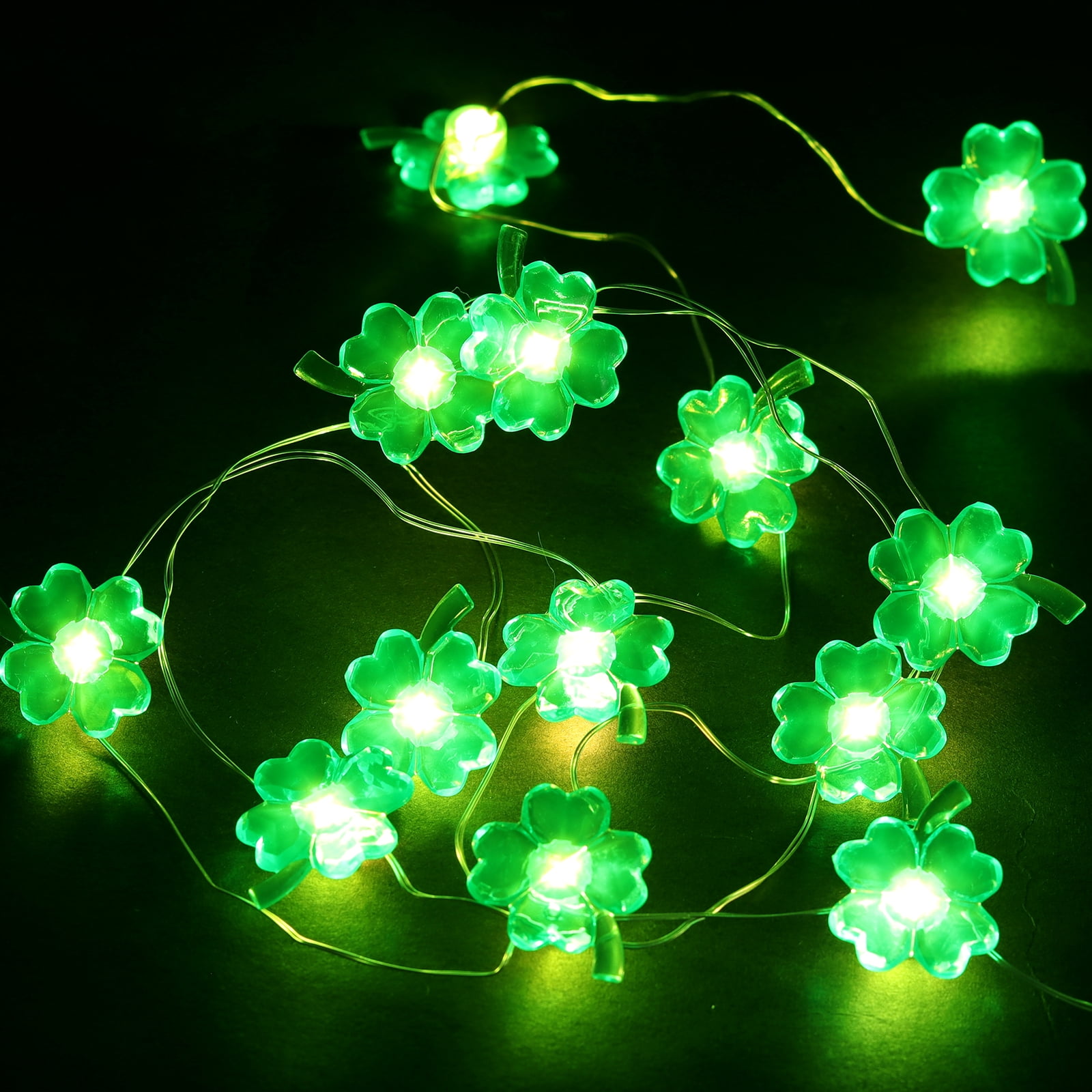 GuassLee FourLeaves String Lights LED 10ft 50 LED Green String Lights