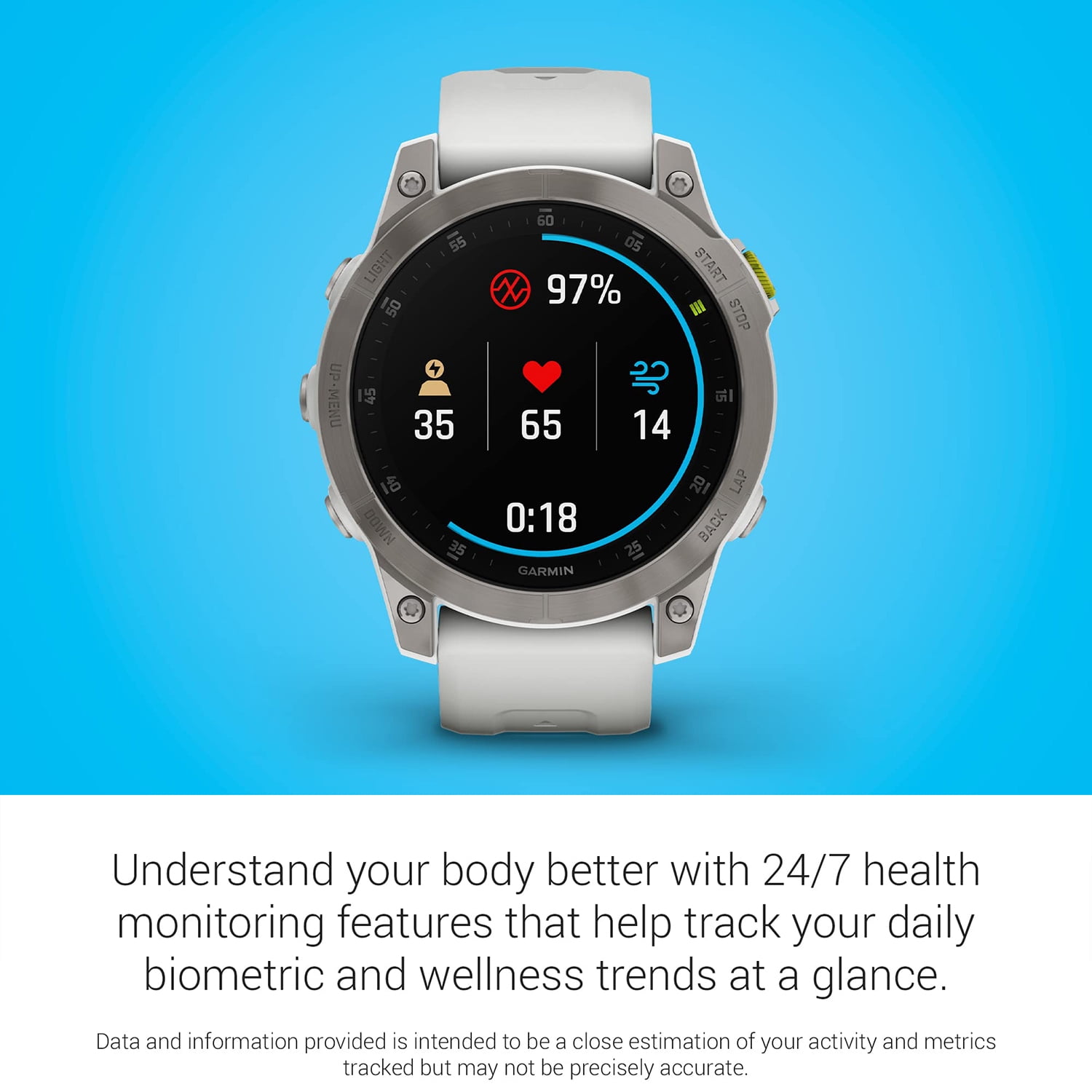 GARMIN, 010-N2582-20, Epix Gen 2 Premium Active Smartwatch, 47 mm, 384 Hour Battery Life, White Titanium