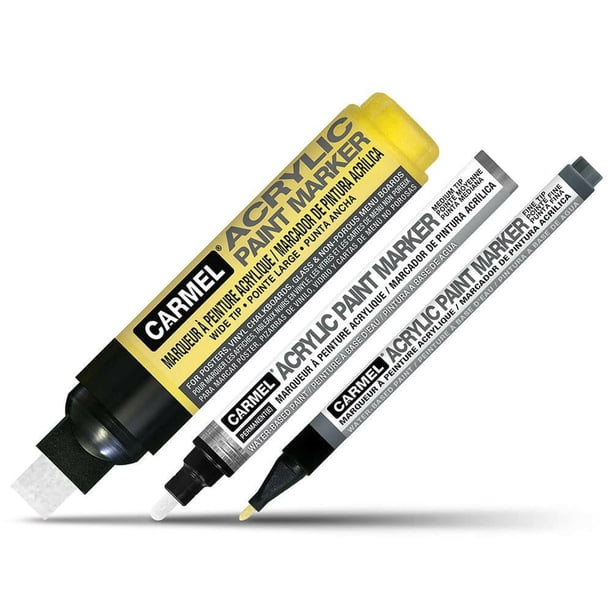 Carmel Acrylic Paint Marker - Yellow, Wide Tip, Single Marker For Arts, Crafts, Customizing
