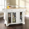 thumbnail image 6 of Crosley Furniture LaFayette Natural Wood Top Kitchen Island in White, 6 of 7