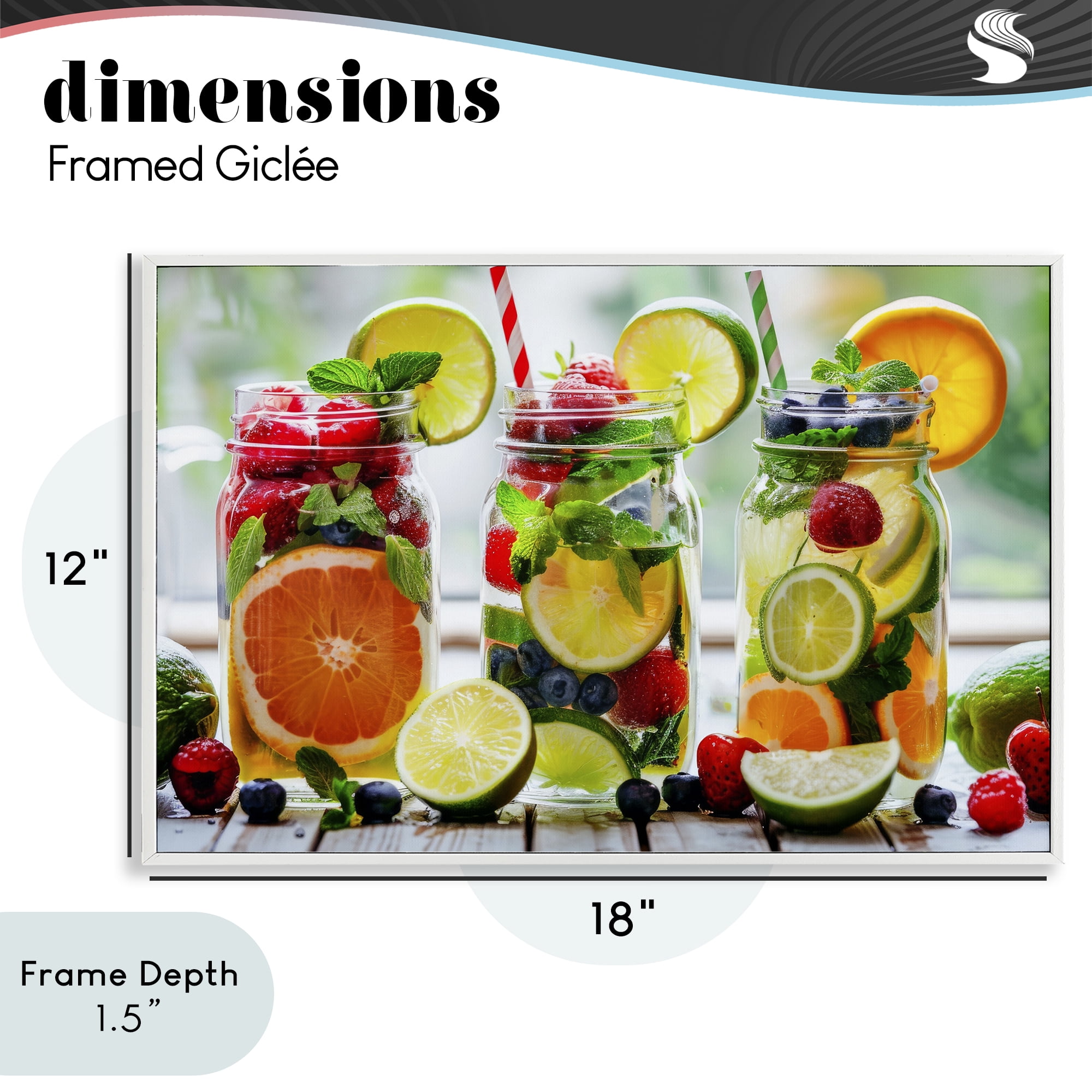 Stupell Industries Vibrant Citrus & Berry Infusion White Framed Giclee Art, design by Lazar Studio