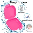 thumbnail image 4 of Orthodontic Dental Retainer Case Mouth Guard Holder Box with Aligner Removal, Silm False Teeth Container Travel Partial Denture Case with Vent Holes - Compact & Portable, Black and Rose Red, 4 of 8