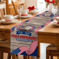 thumbnail image 5 of Anniversary USA Flag Table Runner 70 Inches, Eagle American Flag Brown Wood Bed Runner Dresser Scarves Tabletop for Indoor Outdoor Parties/Ceremony/Banquet, 13" x 70", 5 of 9