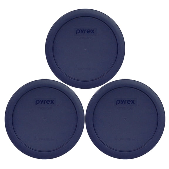 Pyrex Replacement Lid 7201-PC Blue Round Plastic Cover (3-Pack) for Pyrex 7201 4-Cup Bowl (Sold Separately)