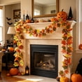 thumbnail image 4 of Artificial Maple Leaf Garland 6.6ft Fall Faux Hanging Decor for Halloween Thanksgiving Home Wall Fireplace Door Indoor Outdoor Autumn Theme Party, 4 of 7