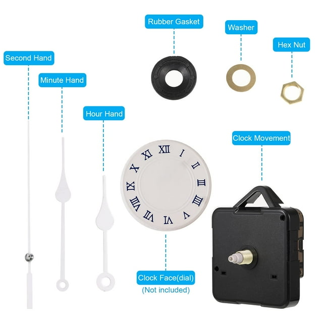 kurtrusly White Easy To Install Quartz Clock Movement Clock In Minutes DIY Clock Repair Kit Plastic 1Set