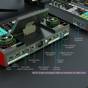 Tenlamp Vocal Effects, Live Sound Card with 13 Audio Interfaces, All-in-One Audio Mixer Device for Mobile PC Live Streaming
