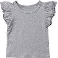 thumbnail image 1 of EYIIYE Baby Girl Ruffle Sleeve T-Shirt Top Basic Tee Summer Outfit, 1 of 5