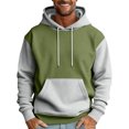 thumbnail image 2 of QHRMKOG Mens Hoodies Pullover Casual Color Block Hooded Sweatshirts Loose Fit Long Sleeve Drawstring Hoodie Autumn Warm Top with Pockets Gray XL, 2 of 5