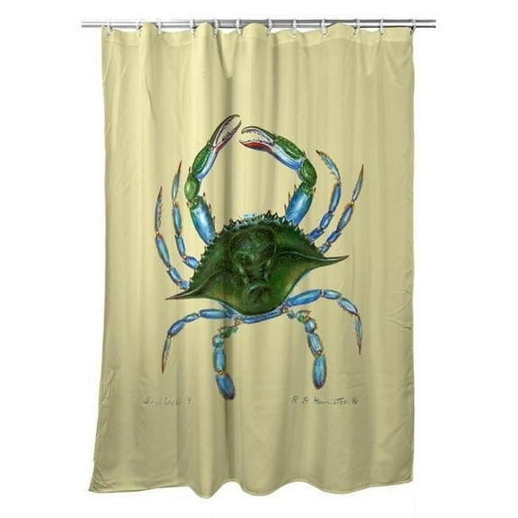 Betsy Drake SH004Y 70 x 72 in. Female Blue Crab Shower Curtain