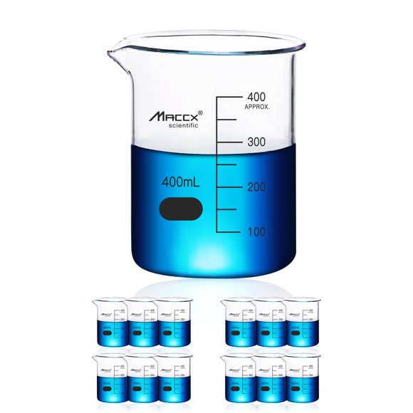 Vaso de vidrio Maccx BKL400-012, 400 ml, borosilicato 3.3, paquete de 12