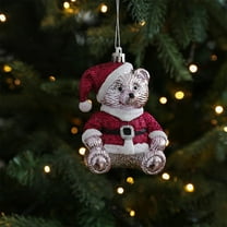 Luoshdecor Glitter Christmas Hanging Decorations 2025, Cartoon Bear Snowman Donumt Lollipop Ice Cream Shape Ornaments,for for Home, Party, DIY Crafts