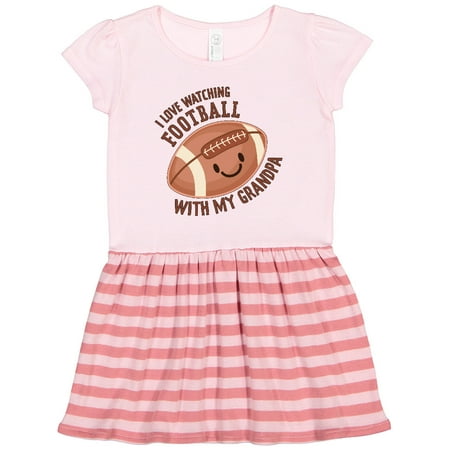 

Inktastic I Love Watching Football with My Grandpa Gift Toddler Girl Dress