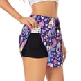 thumbnail image 3 of Lsque Skull colorful mushroom Printed Women's Running Shorts with Liner Pockets,Elastic Quick Dry Workout Athletic Gym Yoga Shorts,Womens High Waist Shorts-XX-Large, 3 of 9