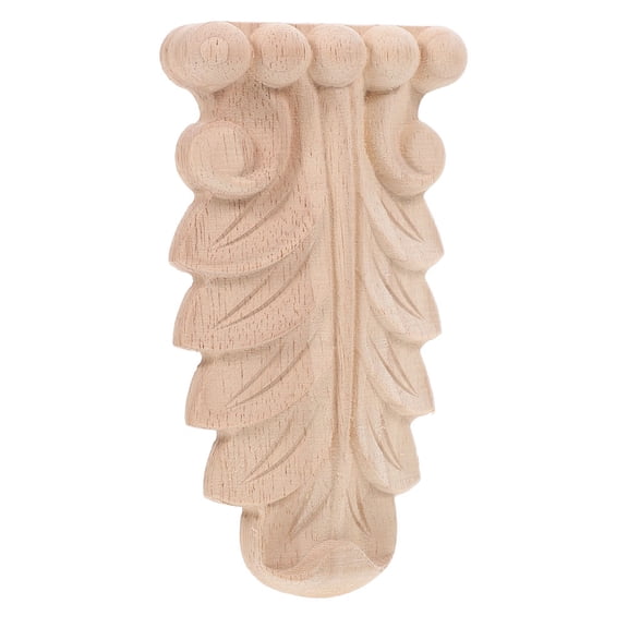 OULII Decorative Corner Furniture Appliques Wood Roman Column Corbels Beige 1 Piece