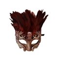 thumbnail image 5 of Skull Red Feather Masquerade Mardi Gras Men's Mask, 5 of 5