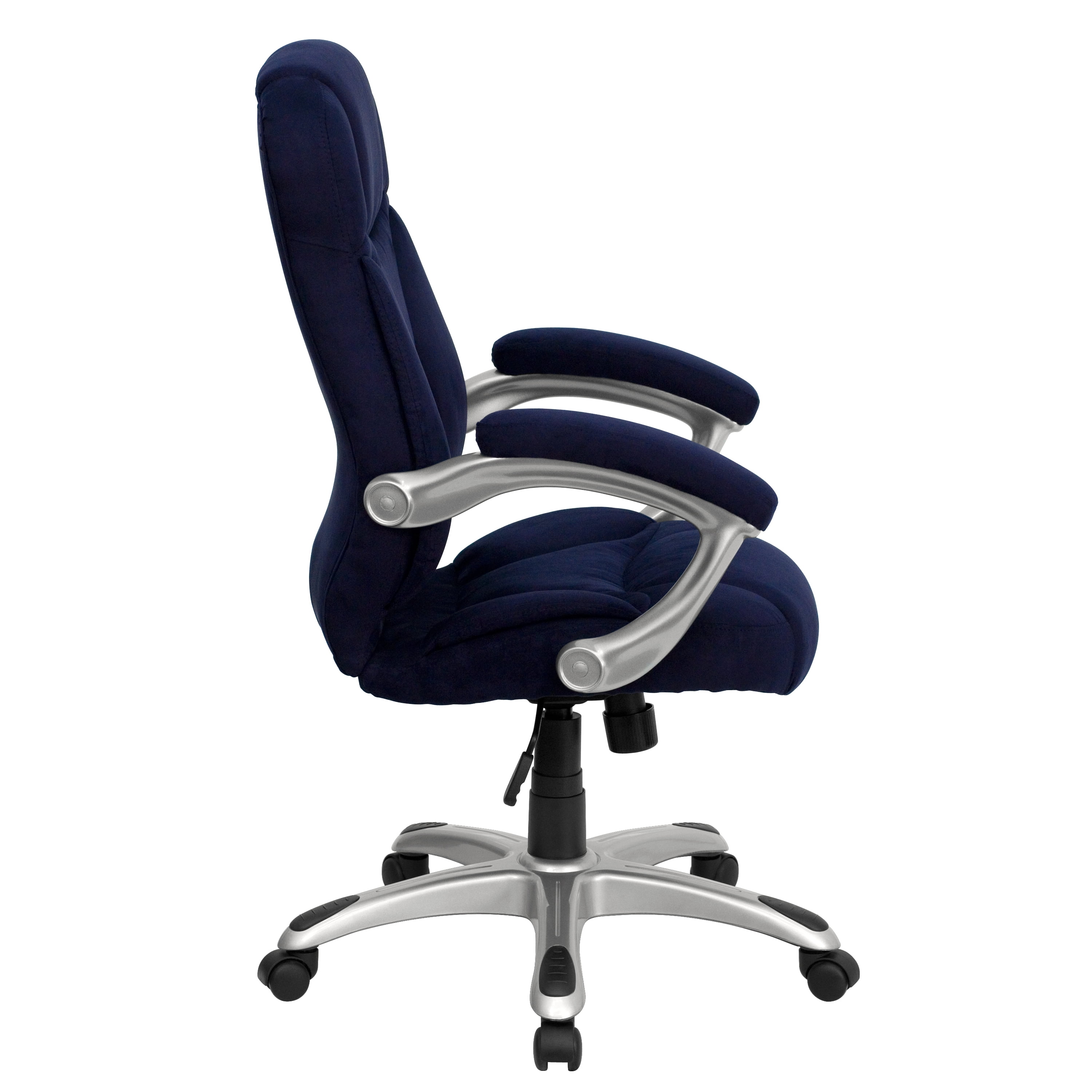 Flash Furniture High Back Navy Blue Microfiber Contemporary Executive Swivel Ergonomic Office Chair with Arms