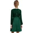 thumbnail image 2 of Alvivi Girls Dresses Long Sleeve High Waist A Line Dress For Autumn And Winter Princess Elegant Christmas Birthday Party Wedding Dress Green 4, 2 of 5