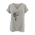 thumbnail image 3 of Babysbule Womens Tops Womens Short Sleeve Printed V-Neck Tops T-Shirt Loose Casual Blouse, 3 of 5