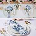 thumbnail image 3 of Blue Floral Cloth Napkins, Vintage Farmhouse Garden Flower Leaves Washable and Reusable Dinner Napkins Set of 2, Table Napkin for Kitchen Party Birthday Wedding Hotel Housewarming 20"x20", 3 of 9