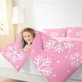 thumbnail image 5 of Manfei Girly Pink Snowflake Bedding Comforter Set, Merry Christmas Twin Comforter Sets, Teens Boys Girls Kids Reversible Bedding Set, Lightweight Room Decor, 2pcs, 5 of 9