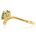 thumbnail image 5 of 14K Solid Yellow Gold Green Peridot Diamond Heart Ring Love Band August Birthstone Jewelry, 5 of 9