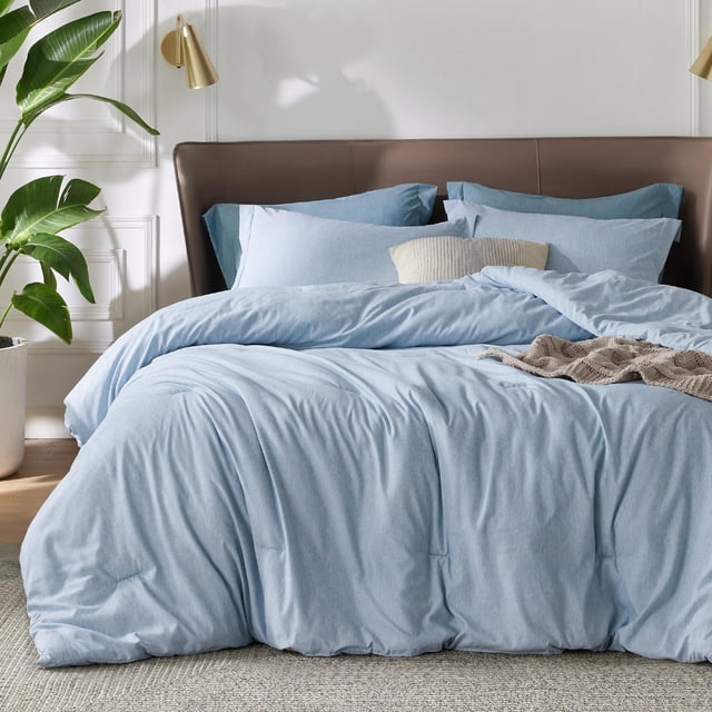 Juego de edredón Bedsure Queen, azul claro, suave para todas las estaciones
