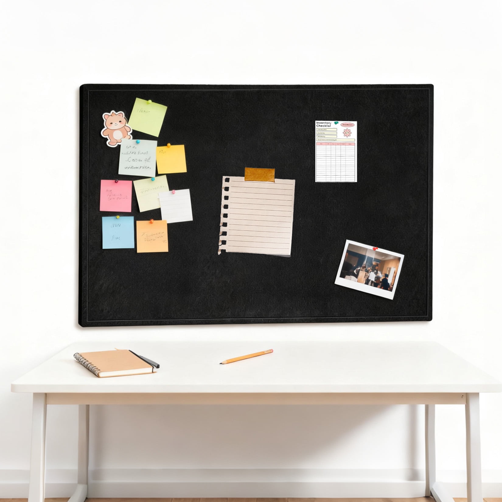 Large Felt Bulletin Board Foldable Cork Board Alternative Pin Board Frameless Memo Board with Push Pins Self Healing Wall Board for Office Home Classroom, 36 × 24 in