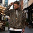 thumbnail image 5 of Hsovts Men’s Long Sleeve Halloween Pumpkin Spider Web Ghost Print Hooded Sweatshirt, Gradient Color Drawstring Pullover Casual Holiday Top Beige M, 5 of 6