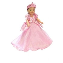 Pink Princess Dress with Crown made for 14 inch dolls