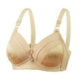 thumbnail image 2 of Plus Size Bras for Women No Underwire Lactation Vest Bra Back Adjustment Yoga Running Bra V-Neck Convertible Bra Feature Hook and Eye Closure Soft Bra Style Y-577 , Gold-a XXL, 2 of 2