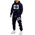 thumbnail image 3 of SGMVNU Tracksuit Men 2 Piece Set Hooded Sweatshirt Jogger Set Pullover Hoodie With Joggers Pants Graphic Tracksuit Casual Running Jogging for Fall Winter(Navy, 3XL), 3 of 5