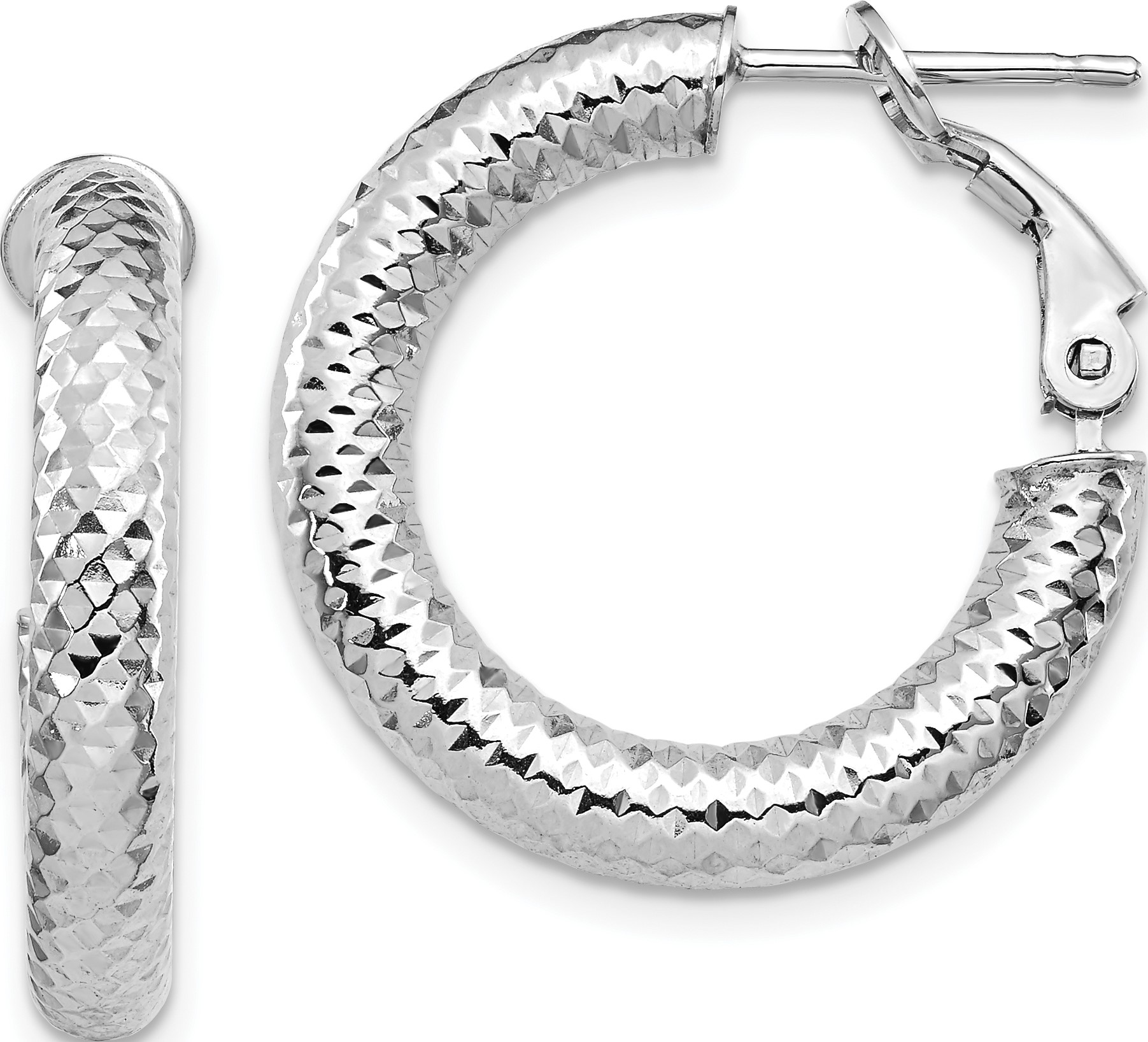 Jewelry by Sweet Pea Leslie's 14k 4x15 White Gold Diamondcut Round