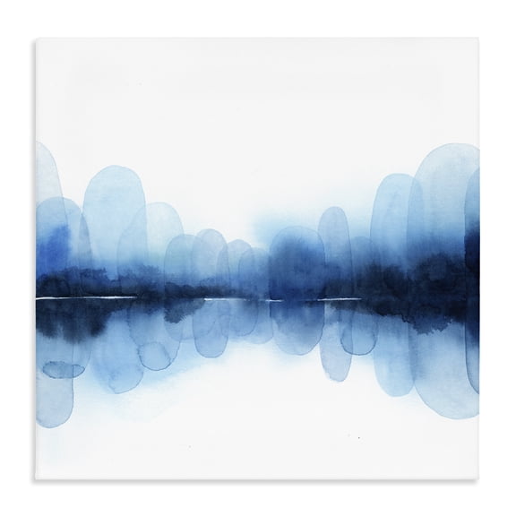 Stupell Industries Contemporary Reflecting Blue Arches Abstract Layered Shapes over White Canvas Art, 17 x 17, by Grace Popp
