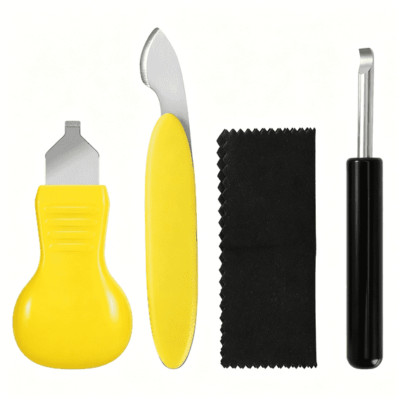 EXLEAF 4 Pcs Watch Back Removal Tool,Pry Back Case Opener,Battery Replacement Set,Watch Repair Kits