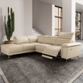thumbnail image 2 of VALENCIA THEATER SEATING Pista Modern Leather Reclining Sectional Sofa with Left-Hand Facing Chaise, Not Inflatable, Contemporary, Top Grain Leather and Solid Wood Frame, Sofa with Electric Recliner and USB Charging, Beige, 2 of 5