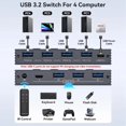 thumbnail image 4 of Adaptador de Controlador Compartido KVM con Conmutador USB 3.2, Velocidad de 10 Gbps, Compatible con Computadoras Portátiles, Ratones y Teclados. Comparte 4 Puertos USB., 4 of 8
