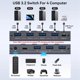 thumbnail image 4 of Adaptador de Controlador Compartido KVM con Conmutador USB 3.2, Velocidad de 10 Gbps, Compatible con Computadoras Portátiles, Ratones y Teclados. Comparte 4 Puertos USB., 4 of 5