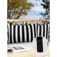thumbnail image 2 of Outdoor Waterproof Throw Pillow Covers Set of 2 Black White Stripes Pillowcases Lumbar Outdoor Pillows Cushion Case 20x12 Inch Classic Vertical Striped Patio Pillows for Couch Sofa Bed Garden, 2 of 7