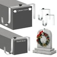 MODANU 2 Pack Metal Christmas Headstone Wreath Hanger Adjustable 6'' to