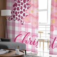 thumbnail image 6 of Pink Christmas Trees Sheer Curtains 72 Inches Long, Leopard Print Xmas Tree Winter Plaid Light Filtering Window Curtains for Living Room, Rod Pocket Voile Sheer Curtain Drapes, 52"Wx72"L, 2 Panels, 6 of 9