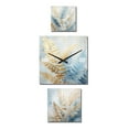 thumbnail image 2 of Designart "A Symphony of Blue and Golden Ferns" Ferns Oversized Wall Clock - Set Of 3 - Extra large Modern Clock For Office Décor - Large Vertical Clock, 2 of 6