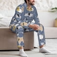 thumbnail image 5 of Mens Pajamas Set, Cute Dog sleep Puppy Button Down Long Sleeve Loungewear Sleepwear Pjs sets for Men, 5 of 5
