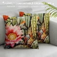 thumbnail image 3 of Watercolor Flowers Roses and Cactus Throw Pillow CoversExotic Natural Vintage Cactus succulent in boho style Decorative Throw Pillowcase for Sofa Bedroom Cushion Home Decor, 3 of 5